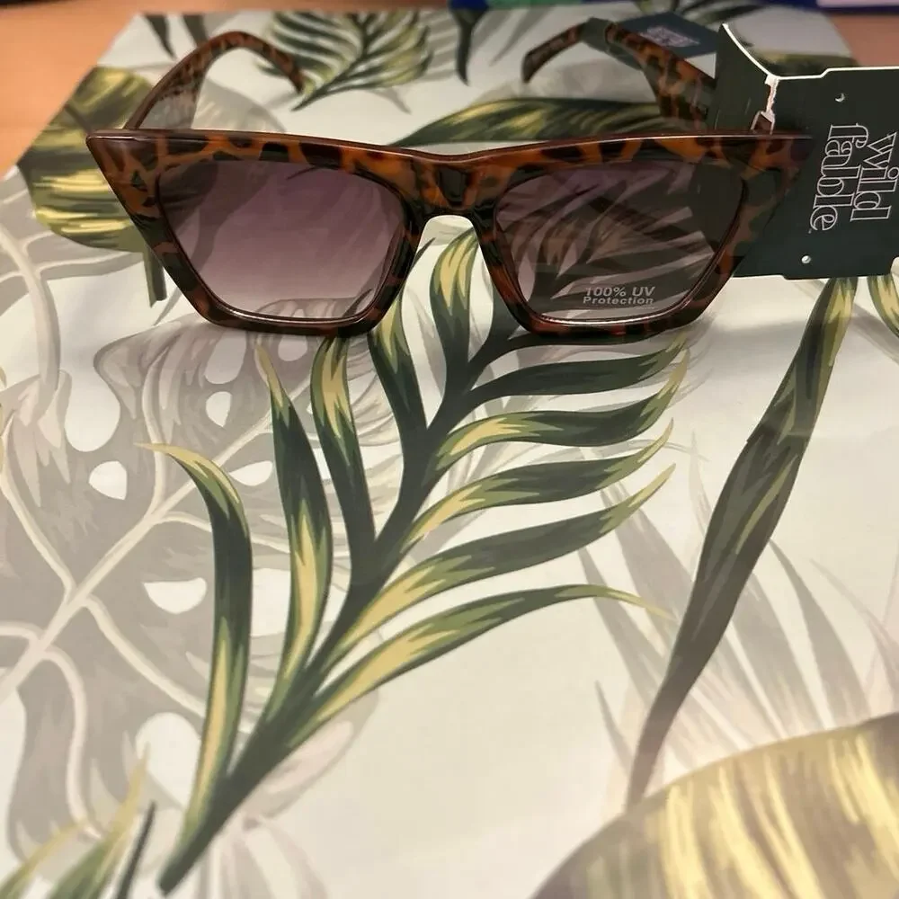 New Unisex Wild Fable 😎 Sunglasses Brown Black Animal 🐆Print